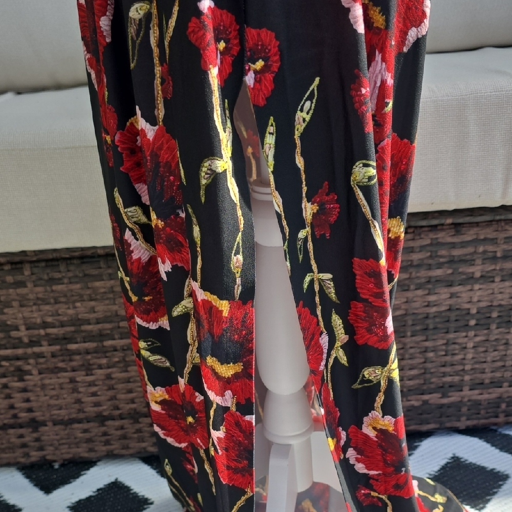 Norma Kamali Black Floral Dress - Picture 4 of 5